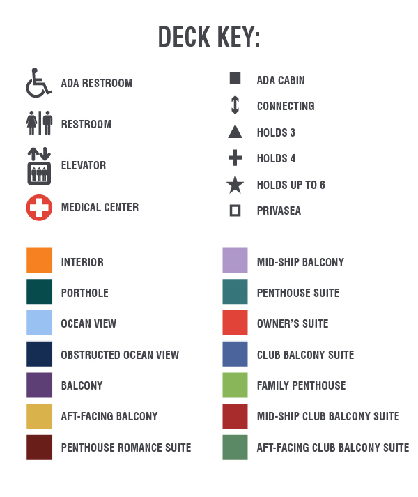 Norwegian Jewel deck plan legend